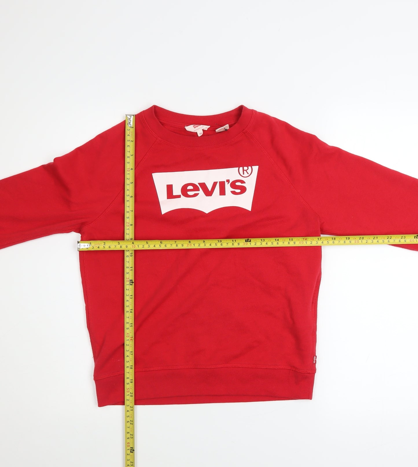 Levi's Women's Red Logo Crew Neck Long Sleeve Sweatshirt XS