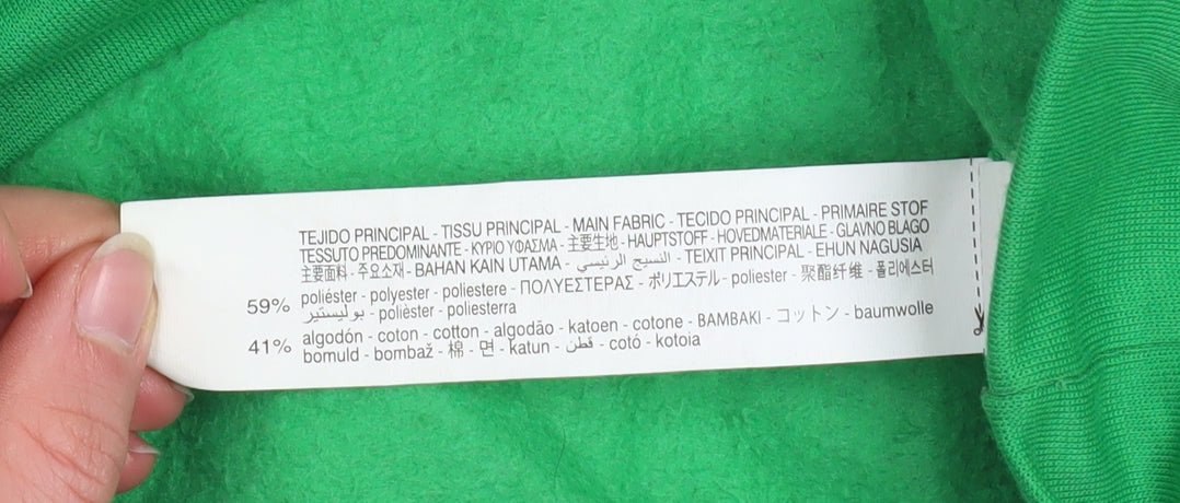 Zara Womens Green Crew Neck Pullover Sweatshirt Size M