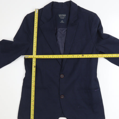 Nukutavake Teens Blue Cotton Blazer Jacket Size 12 Regular