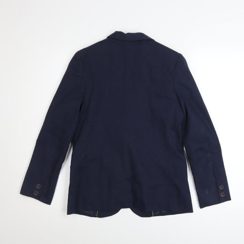 Nukutavake Teens Blue Cotton Blazer Jacket Size 12 Regular