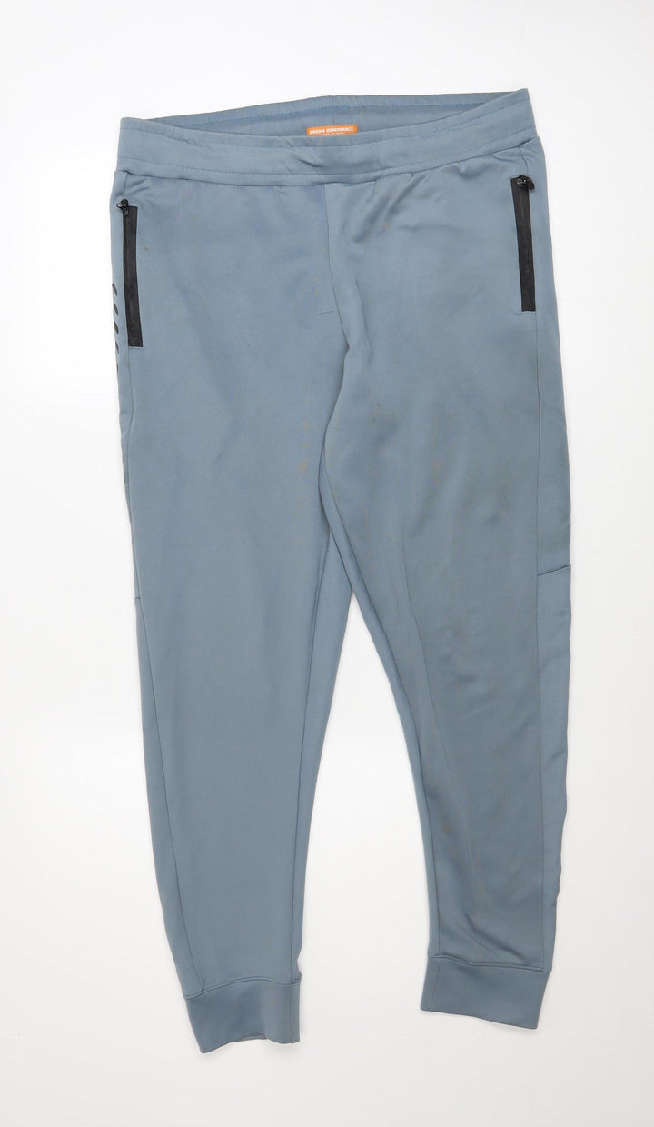 Urban Dominance Men's Blue Stretch Joggers L Slim Fit Activewear Trousers