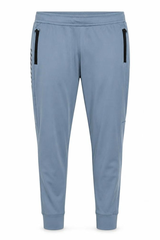 Front view of Urban Dominance Men's Blue Stretch Joggers L Slim Fit Activewear Trousers