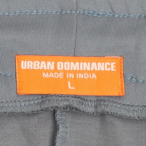 Urban Dominance Men's Blue Stretch Joggers L Slim Fit Activewear Trousers