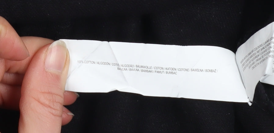 Primark Women's Black Cotton Pleated Mini Skirt Size 8