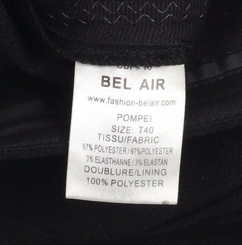 Belair Women’s Black Slim Mid Rise Trousers Size 12 Stretch Straight Leg