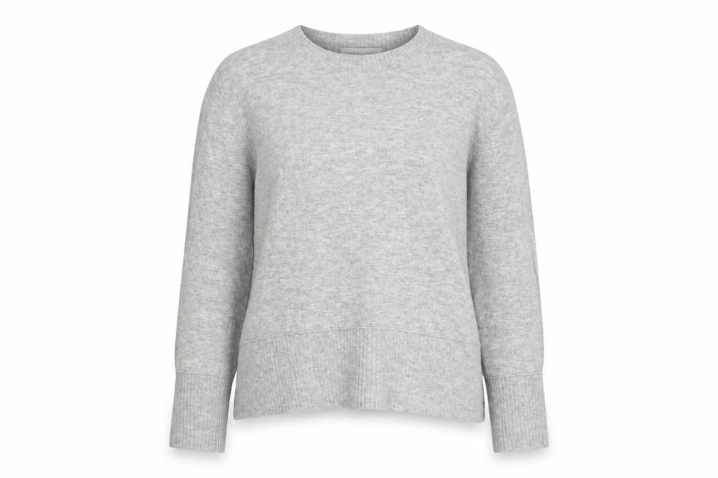 Bianco&Blu Women Grey Wool Cashmere Blend Long Sleeve Jumper S