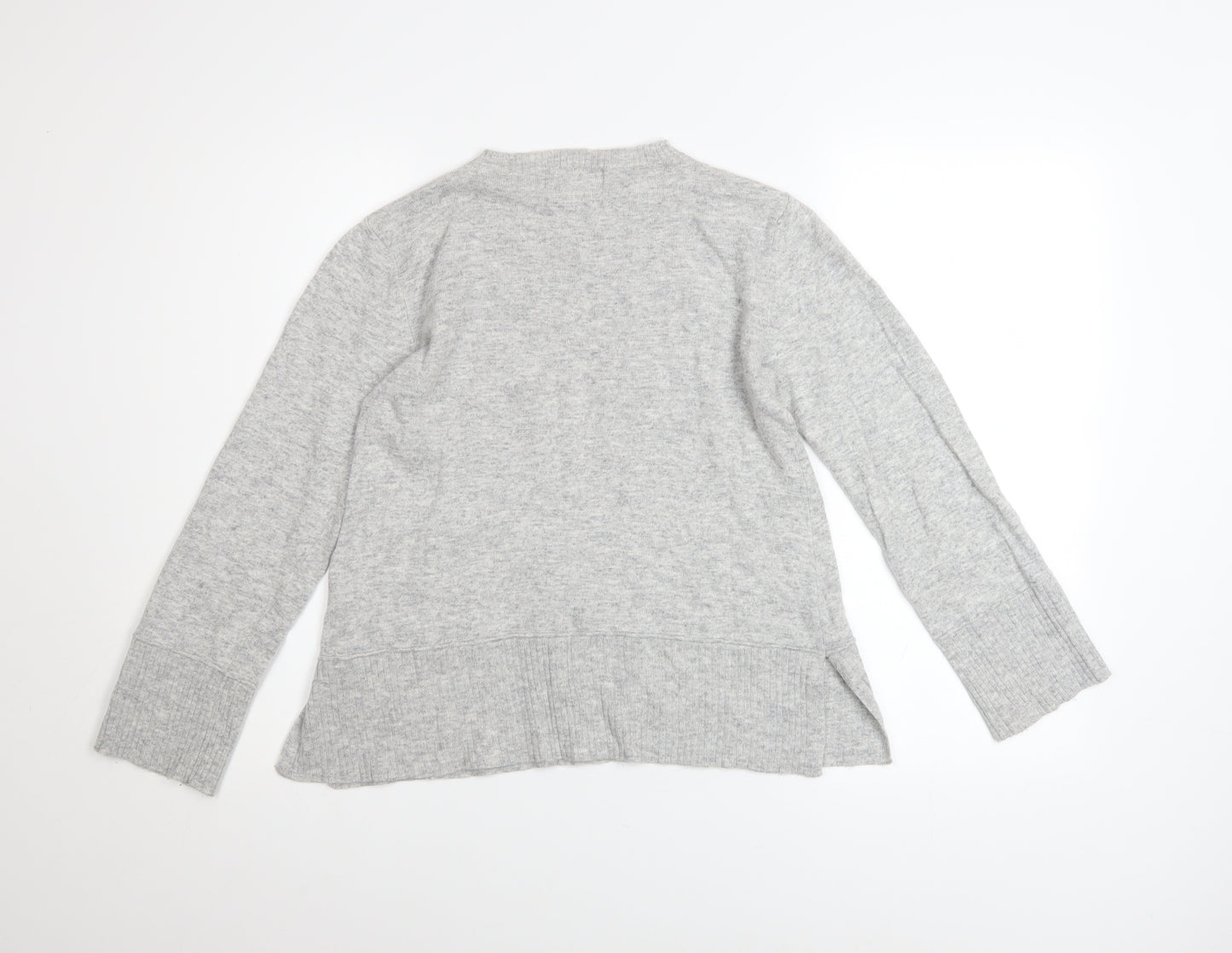 Bianco&Blu Women Grey Wool Cashmere Blend Long Sleeve Jumper S