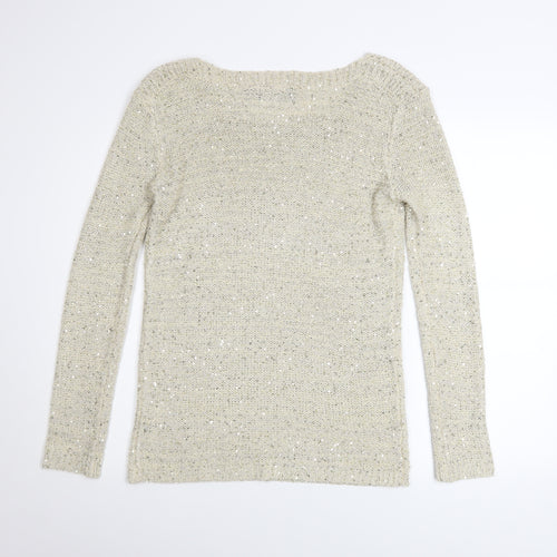 Atmosphere Women's Beige Sequin Knit Jumper Size 10