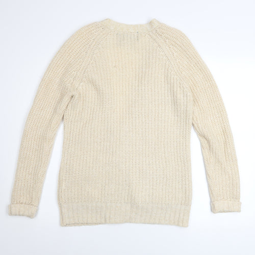 Atmosphere Women Beige Knit Button Cardigan Size 12 Wool Blend