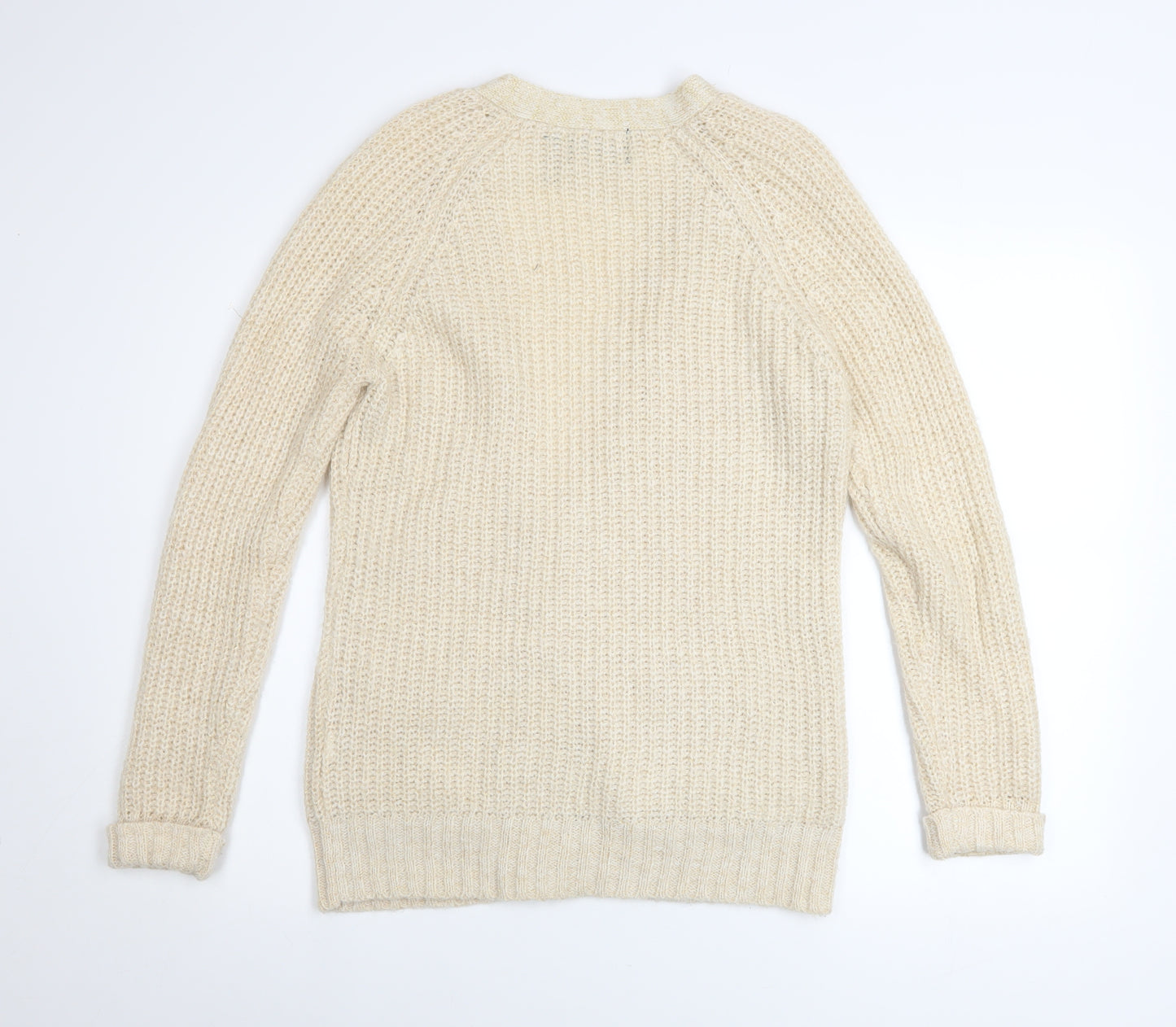 Atmosphere Women Beige Knit Button Cardigan Size 12 Wool Blend
