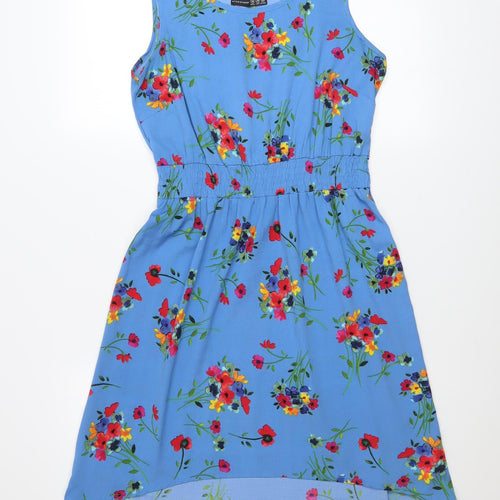 Atmosphere Women Blue Floral Hi-Low A-Line Dress Size 10