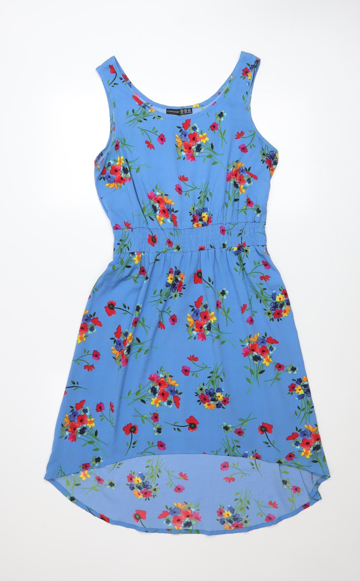 Atmosphere Women Blue Floral Hi-Low A-Line Dress Size 10