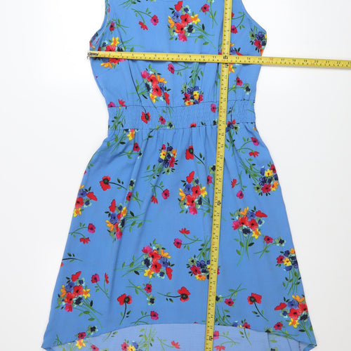 Atmosphere Women Blue Floral Hi-Low A-Line Dress Size 10