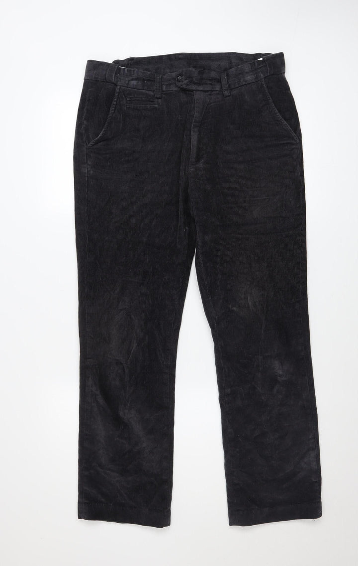 Dunnes Stores Men's Grey Corduroy Regular Fit Trousers 32W 29L