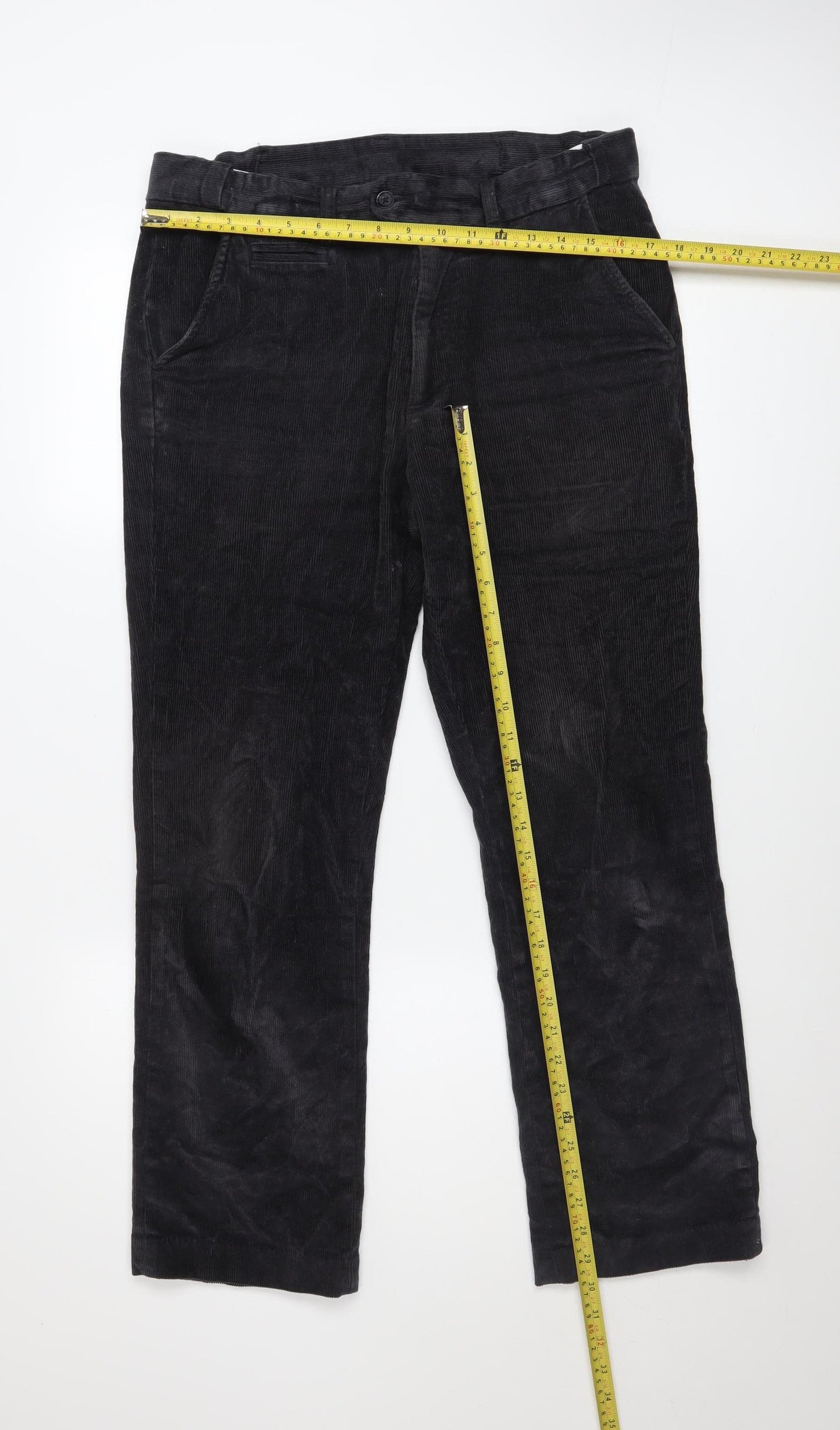Dunnes Stores Men's Grey Corduroy Regular Fit Trousers 32W 29L