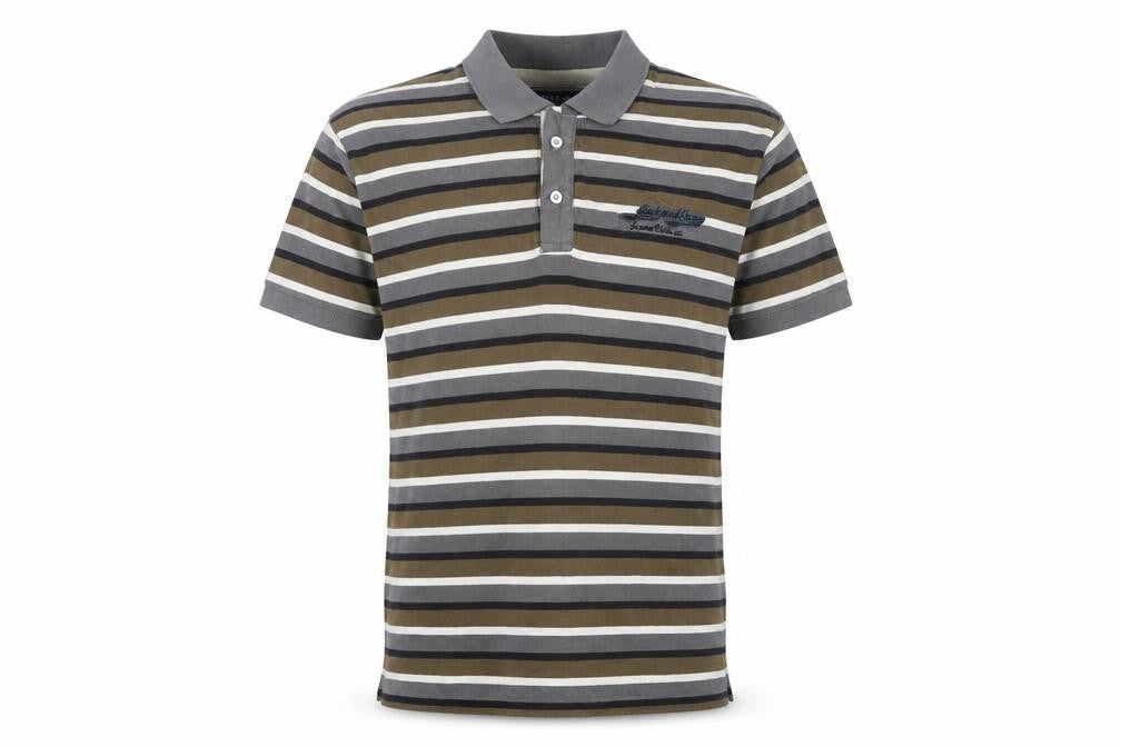 Front view of Jack & Jones Men's Multicoloured Striped Polo Shirt, size L
