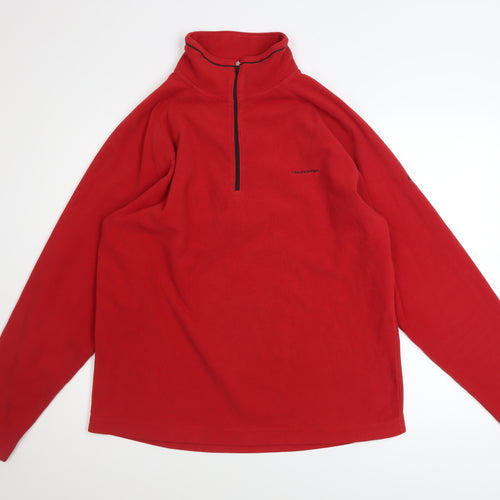 Craghoppers Men's Red Fleece 1/4 Zip Pullover Sweatshirt Size L