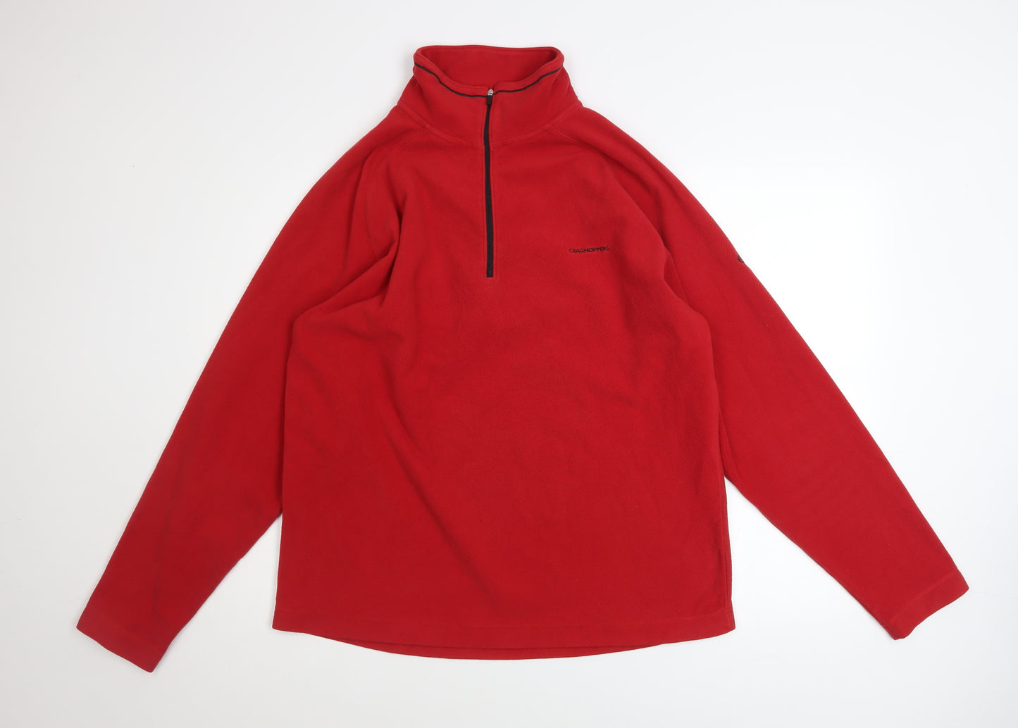 Craghoppers Men's Red Fleece 1/4 Zip Pullover Sweatshirt Size L
