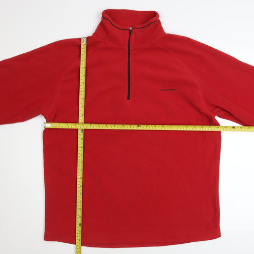 Craghoppers Men's Red Fleece 1/4 Zip Pullover Sweatshirt Size L