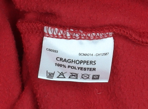 Craghoppers Men's Red Fleece 1/4 Zip Pullover Sweatshirt Size L