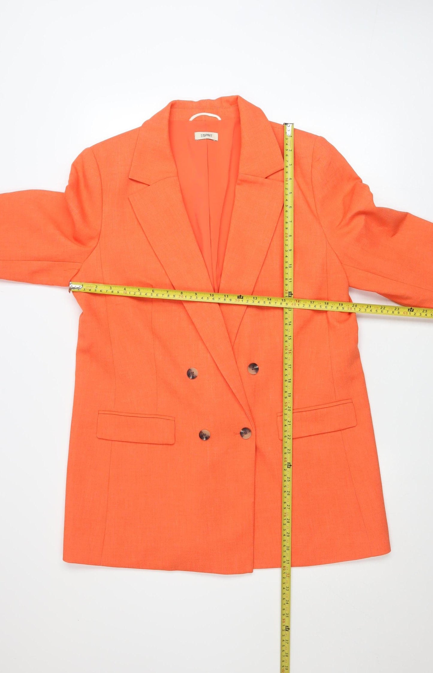 Esprit Women’s Orange Double Breasted Blazer Jacket UK 12
