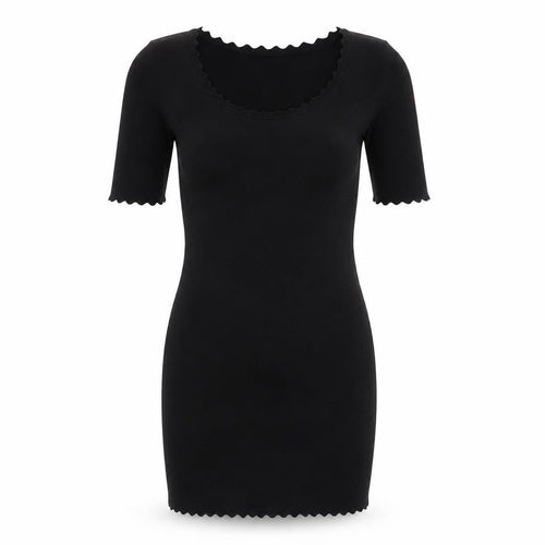 ZARA Womens Black S Bodycon Short Sleeve Knit Dress