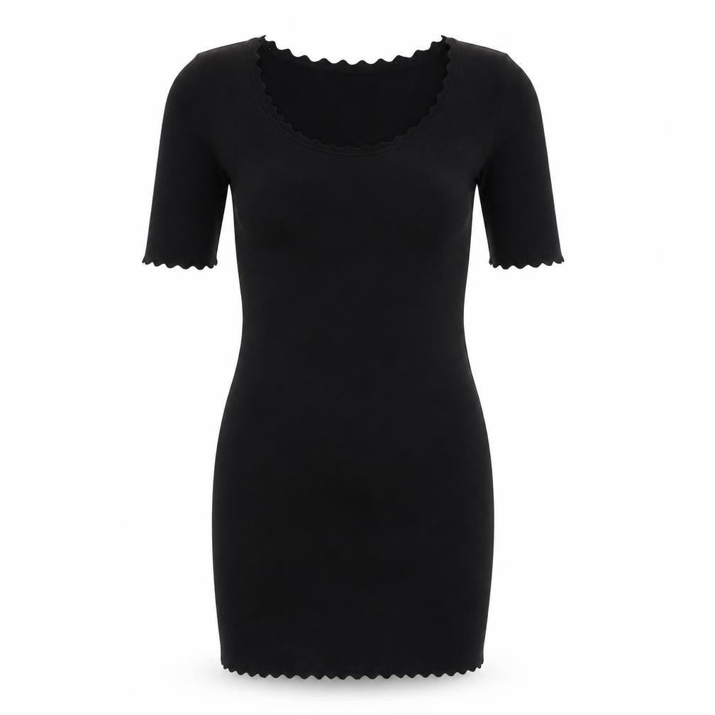 ZARA Womens Black S Bodycon Short Sleeve Knit Dress
