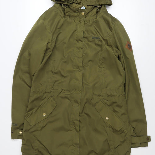 Regatta Womens Green Waterproof Hooded Parka Jacket Size 10