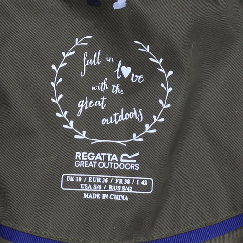 Regatta Womens Green Waterproof Hooded Parka Jacket Size 10