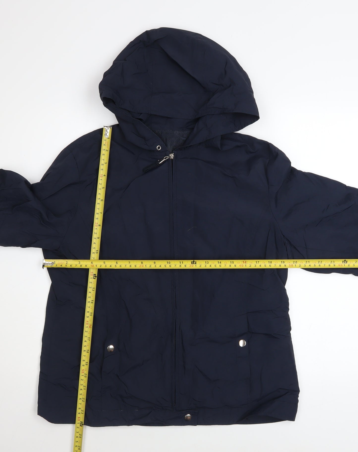 St Bernard Womens Blue Hooded Anorak Jacket Size 14 Water Resistant