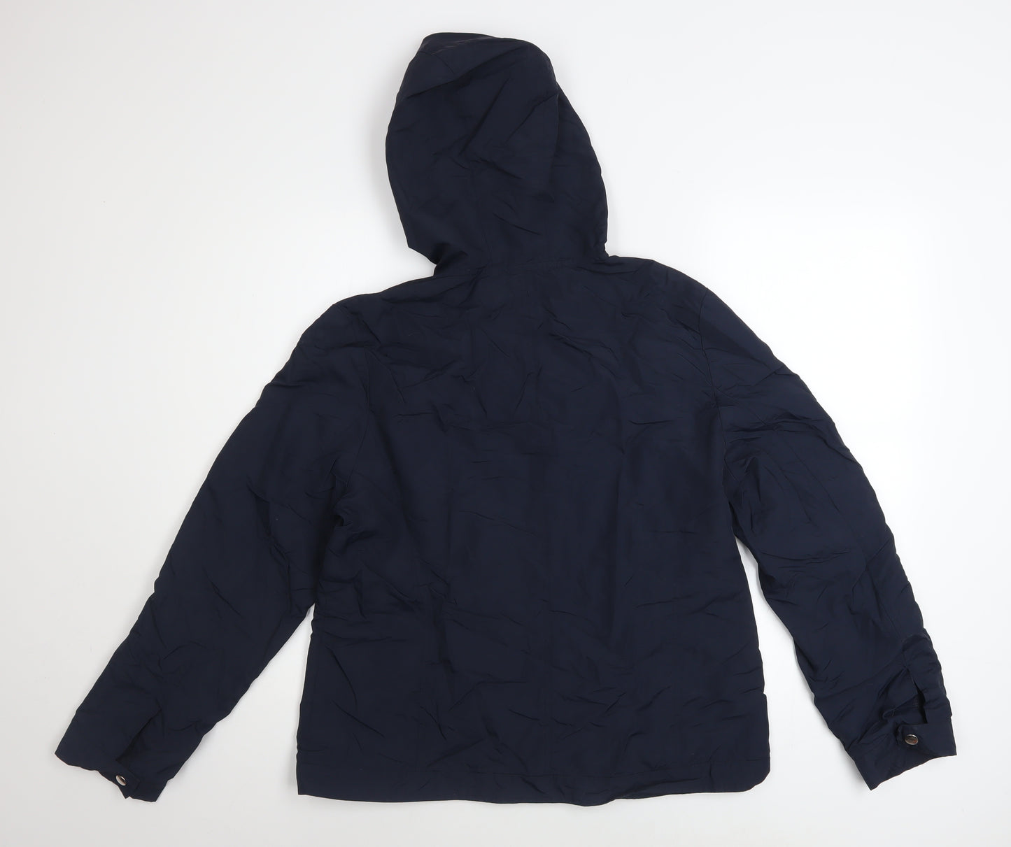 St Bernard Womens Blue Hooded Anorak Jacket Size 14 Water Resistant