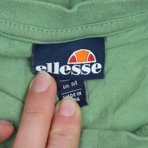 Ellesse Men's Green Short Sleeve Crew Neck Cotton Graphic T-Shirt M