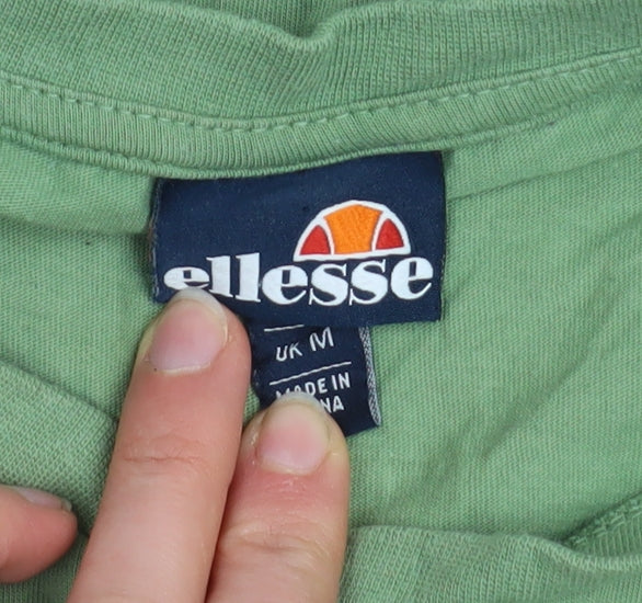 Ellesse Men's Green Short Sleeve Crew Neck Cotton Graphic T-Shirt M