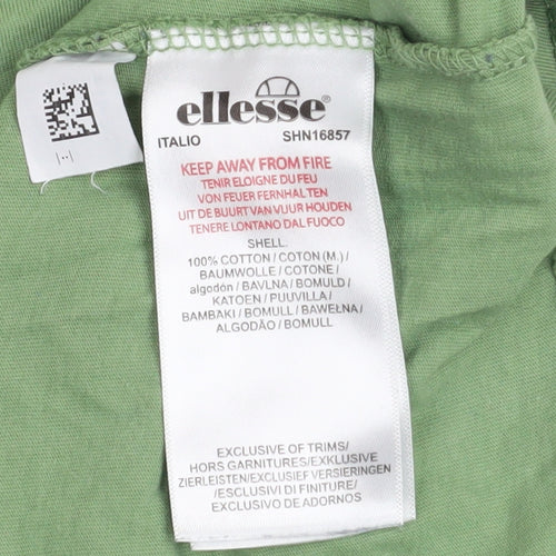 Ellesse Men's Green Short Sleeve Crew Neck Cotton Graphic T-Shirt M