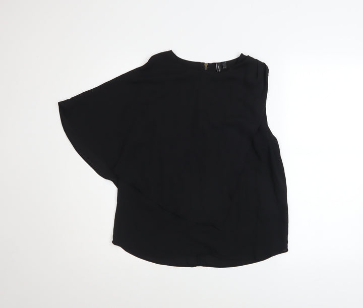 Vero Moda Women’s Black Asymmetrical Chiffon Wrap Blouse Size M