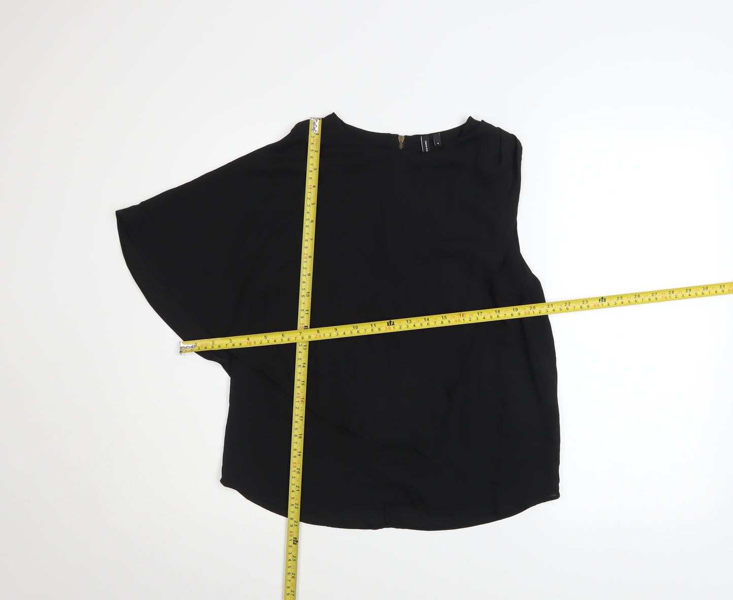 Vero Moda Women’s Black Asymmetrical Chiffon Wrap Blouse Size M