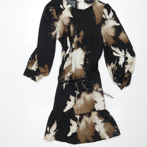AX Paris Women's Black Tie Dye Fit & Flare Short Dress Size 10