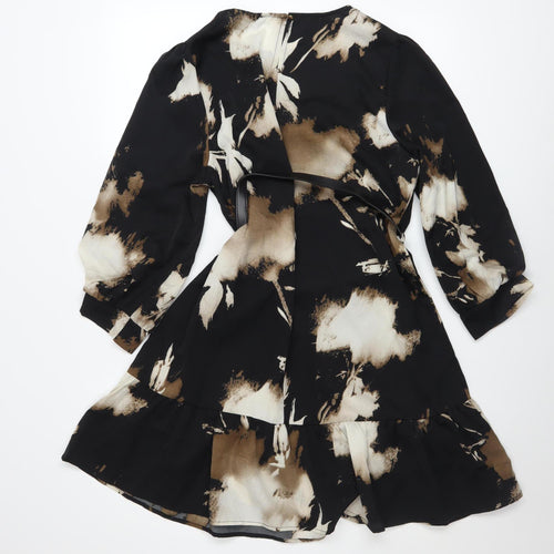 AX Paris Women's Black Tie Dye Fit & Flare Short Dress Size 10