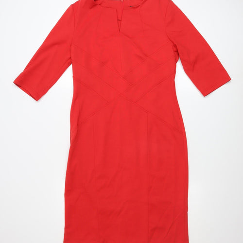 St. Bernard for Dunnes Women Red Sheath Knee Length Dress Size 16