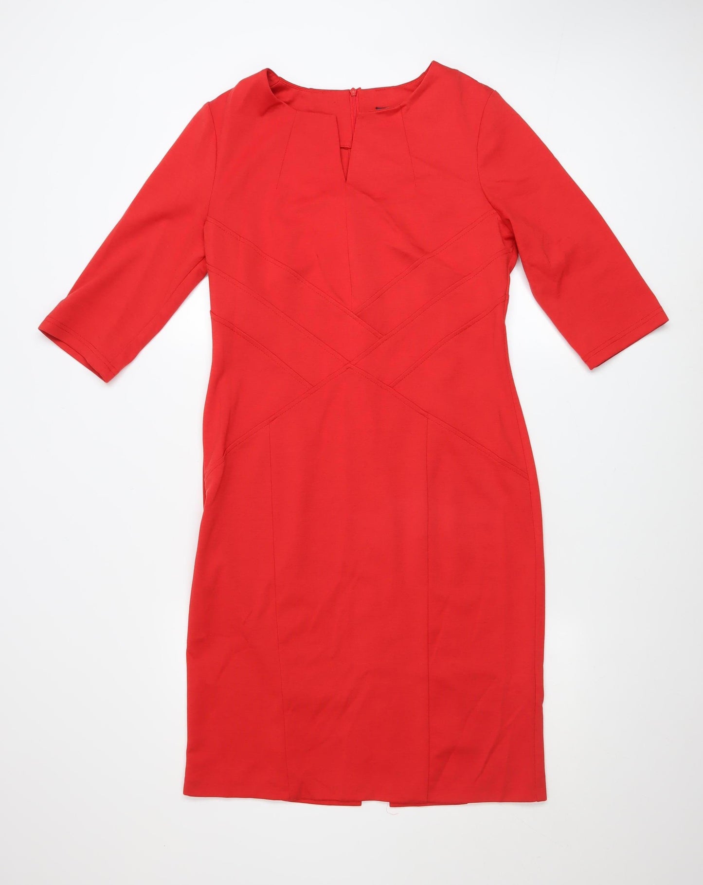 St. Bernard for Dunnes Women Red Sheath Knee Length Dress Size 16