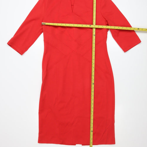St. Bernard for Dunnes Women Red Sheath Knee Length Dress Size 16