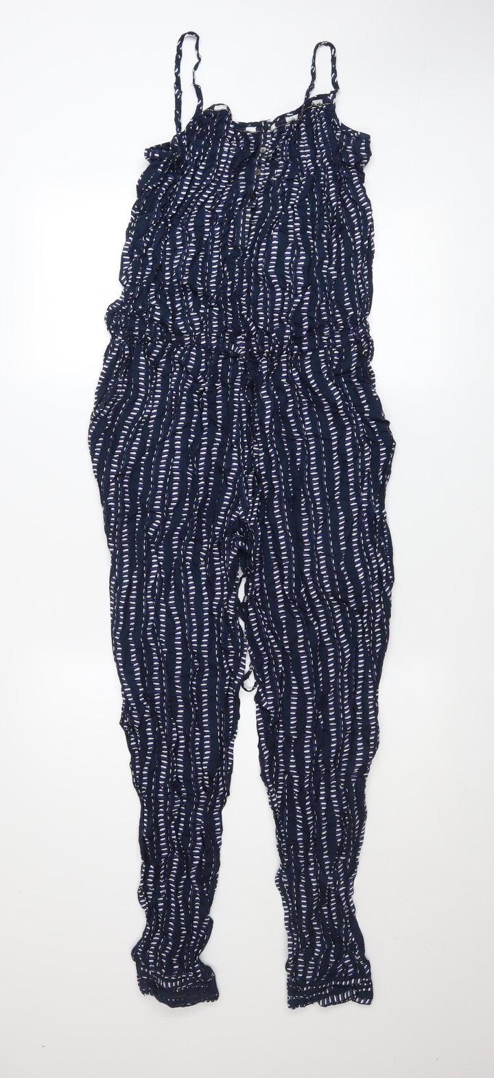 Monsoon Women’s Navy Print Jumpsuit Medium Viscose Casual Sleeveless