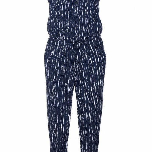 Monsoon Women’s Navy Print Jumpsuit Medium Viscose Casual Sleeveless
