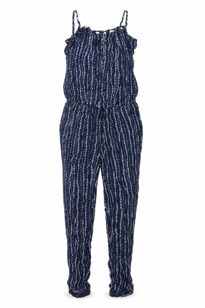 Monsoon Women’s Navy Print Jumpsuit Medium Viscose Casual Sleeveless