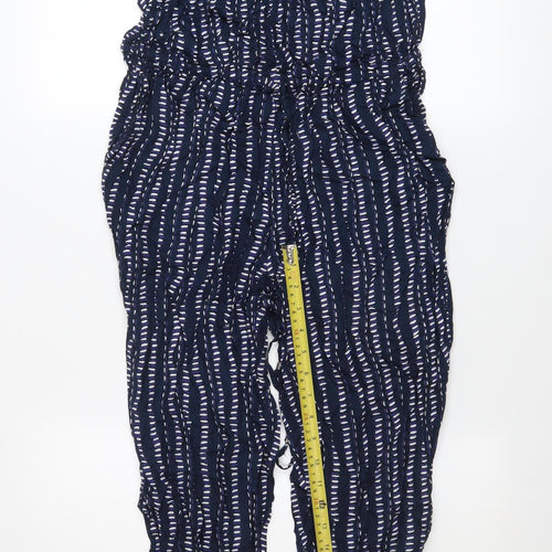 Monsoon Women’s Navy Print Jumpsuit Medium Viscose Casual Sleeveless
