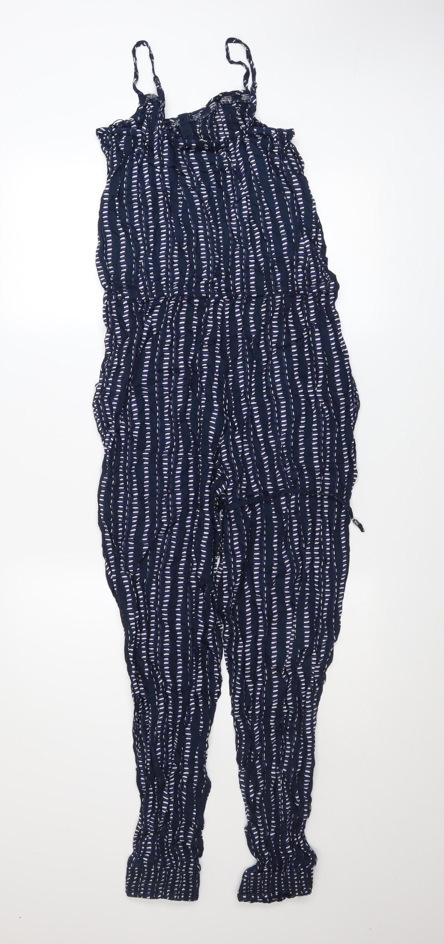 Monsoon Women’s Navy Print Jumpsuit Medium Viscose Casual Sleeveless