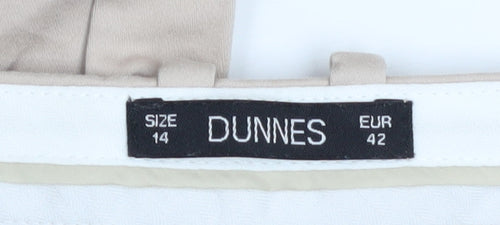 Dunnes Women Beige Size 14 Chino Stretch Cotton Trousers