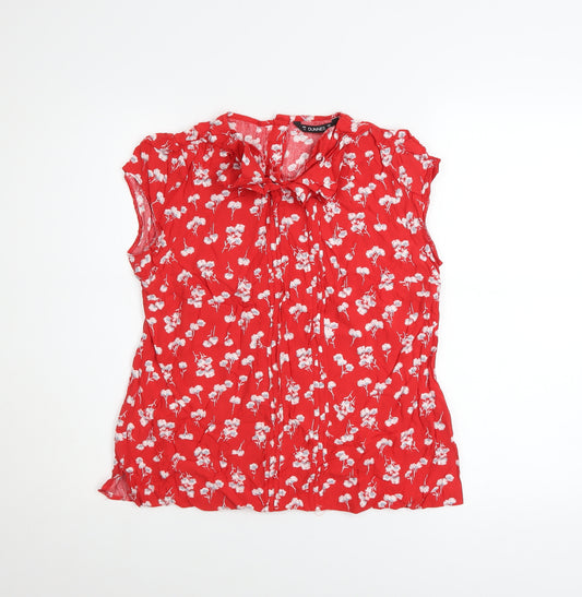 Dunnes Womens Red Floral Sleeveless Tunic Blouse Size 16