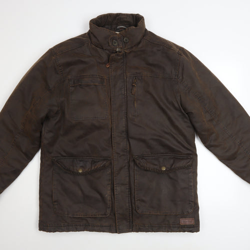 Weird Fish Men’s Brown Cotton Blend Water Resistant Jacket M