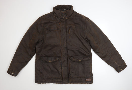 Weird Fish Men’s Brown Cotton Blend Water Resistant Jacket M